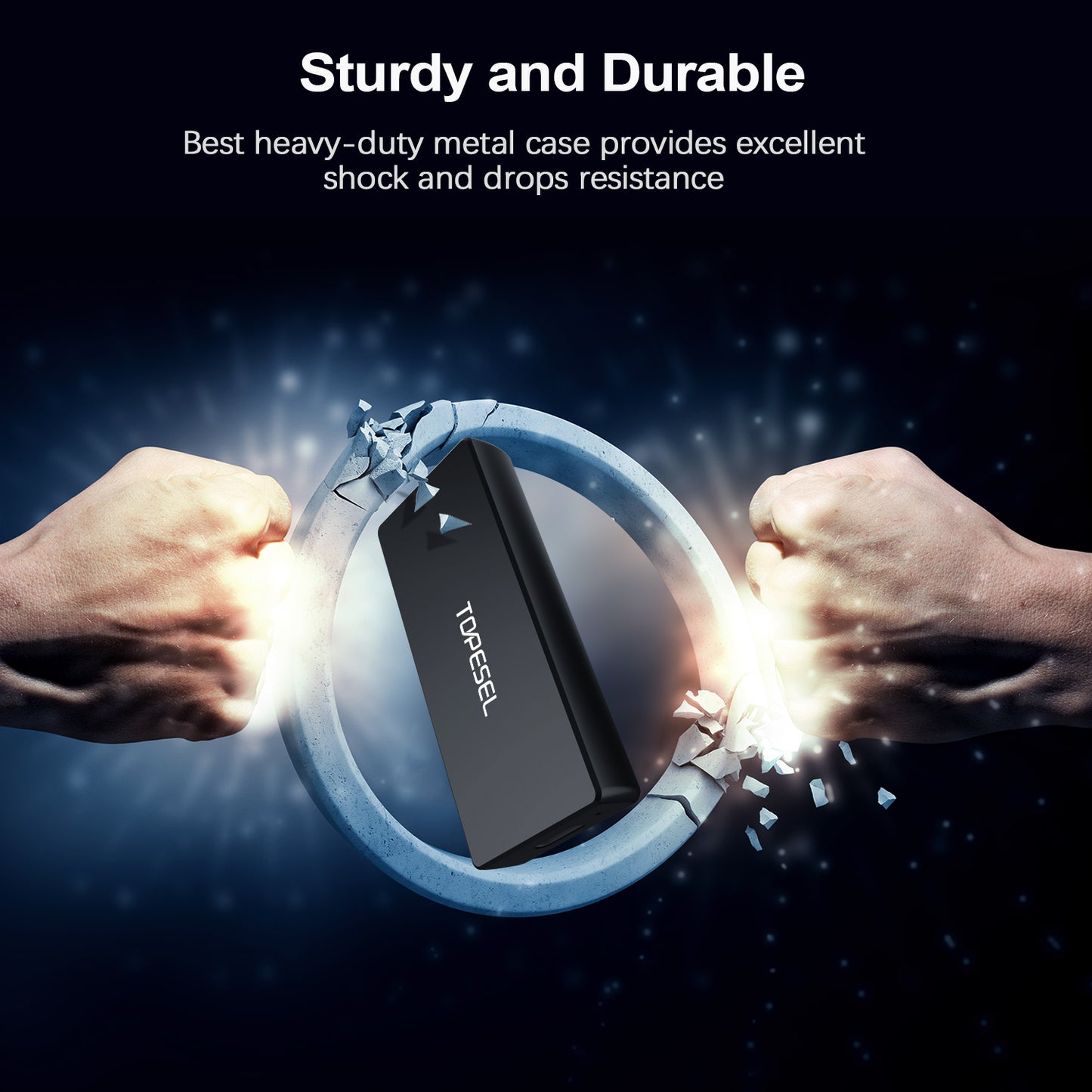 Topesel External SSD USB-C 3.1Mini Portable SSD Solid State Drive Up to 540MB/s