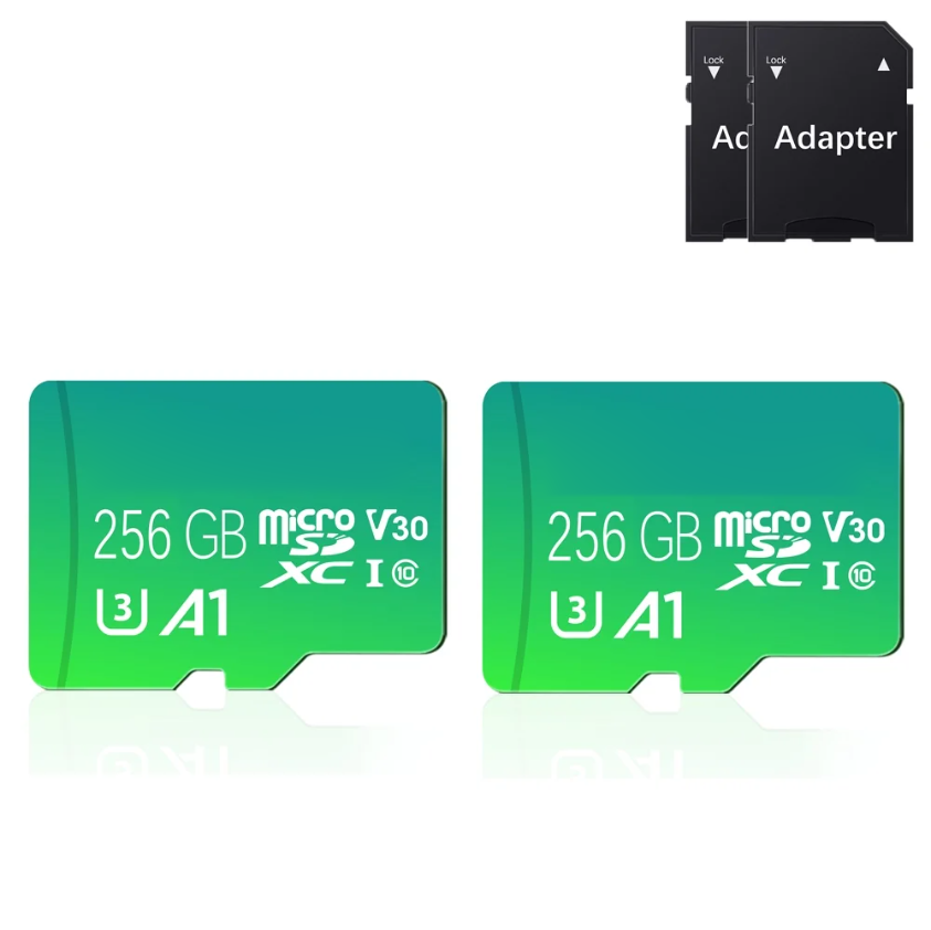 128GB/256GB microSD Card with Adapter - U3, A1, V30 Memory Card High-Speed TF Card for Phone / Camera / Drone / Go Pro, 4K Video Recording