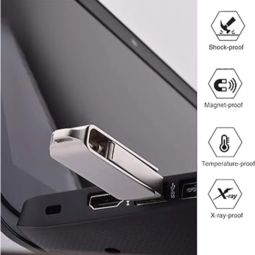 Flash Drive for iPhone, with Lanyard,USB 3.0 IOS Memory Stick for iPhone / iPad / Android / Computer, 3-in-1, White 128GB/ 256GB