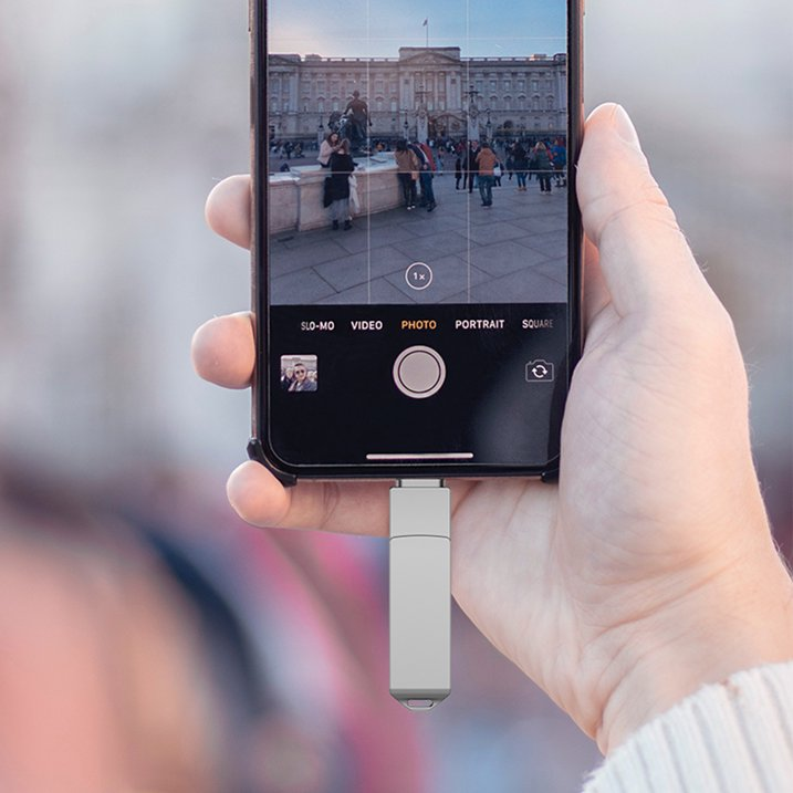 Flash Drive for iPhone, with Lanyard,USB 3.0 IOS Memory Stick for iPhone / iPad / Android / Computer, 3-in-1, White 128GB/ 256GB