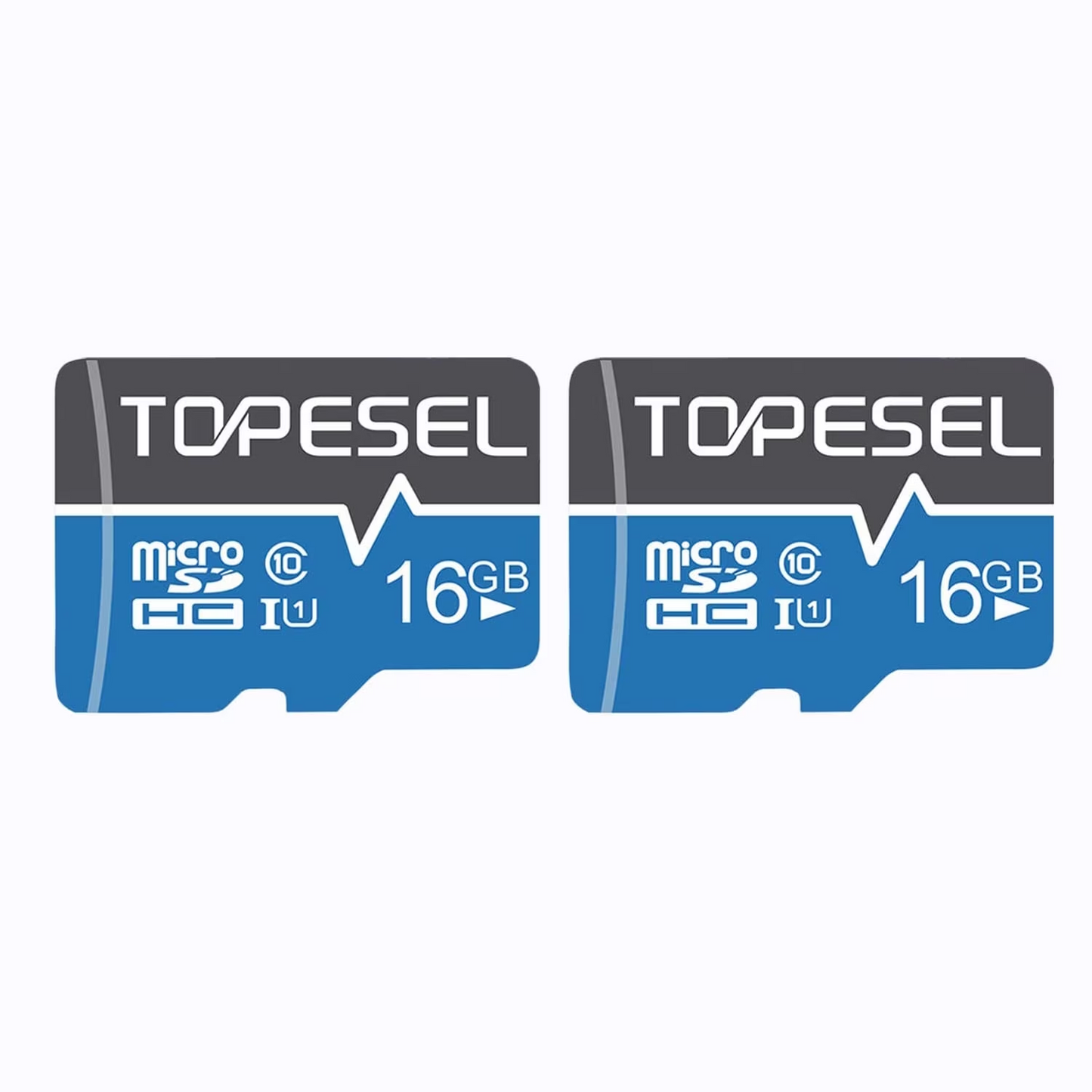 Topesel 2 Pack 16Gb Micro SD Card with Adapter Topesel Class 10 UHS-I High Speed TF Card Memory Card for Nintendo Switch Phone Camera Blue