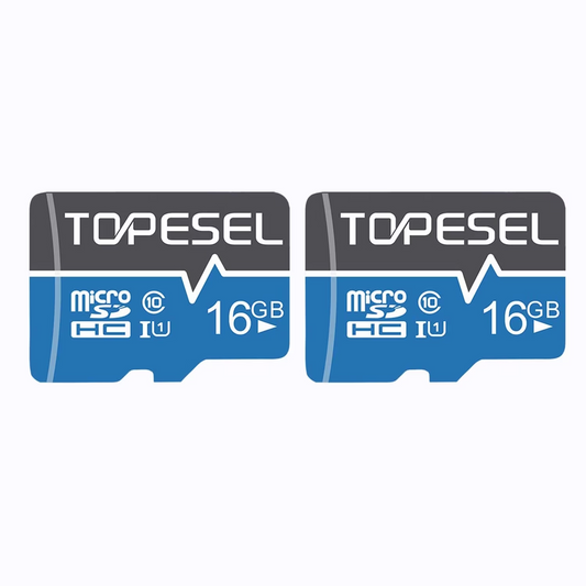 Topesel 2 Pack 16Gb Micro SD Card with Adapter Topesel Class 10 UHS-I High Speed TF Card Memory Card for Nintendo Switch Phone Camera Blue