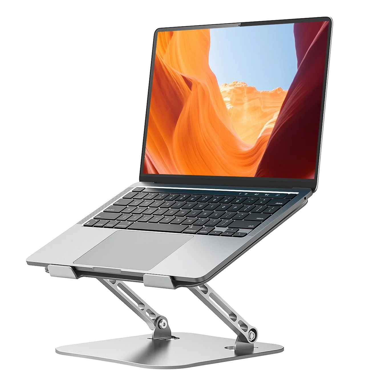 TOPESEL Aluminum Adjustable & Foldable Laptop Stand Riser Portable Laptop Holder
