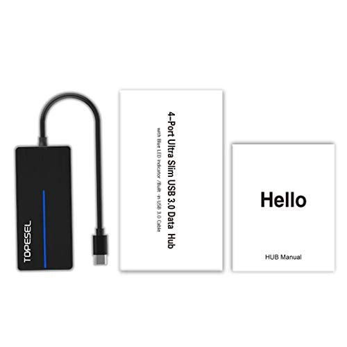 USB C Hub with 4 USB 3.0 Ports for MacBook Chromebook Type C Devices