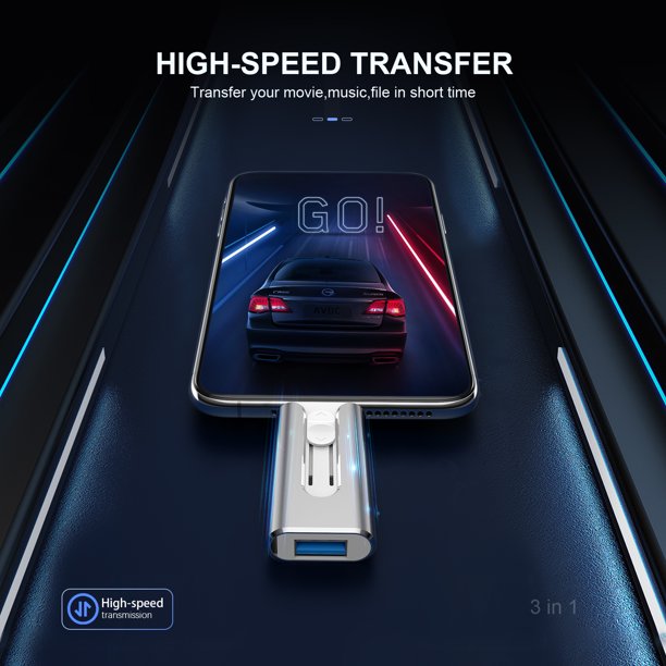 Topesel USB 3.0 Flash Drive for iPhone External Storage OTG Flash Drive for Android Smartphone - Silver