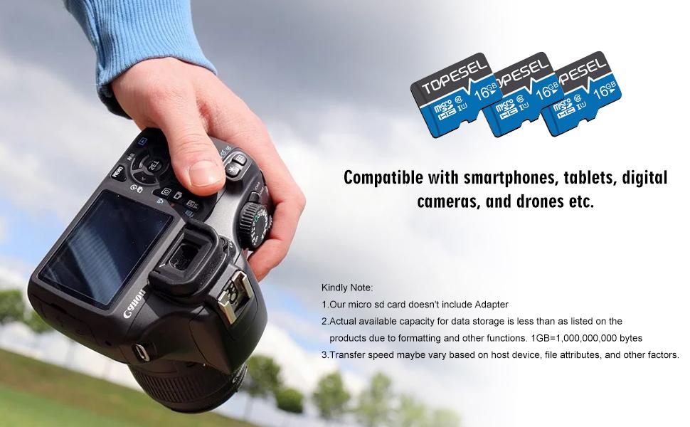 MicroSD Card with Multiple Pack/Capacity/Spec-UHS-I, C10, U1, U3, A1, V30 for Drone Phone