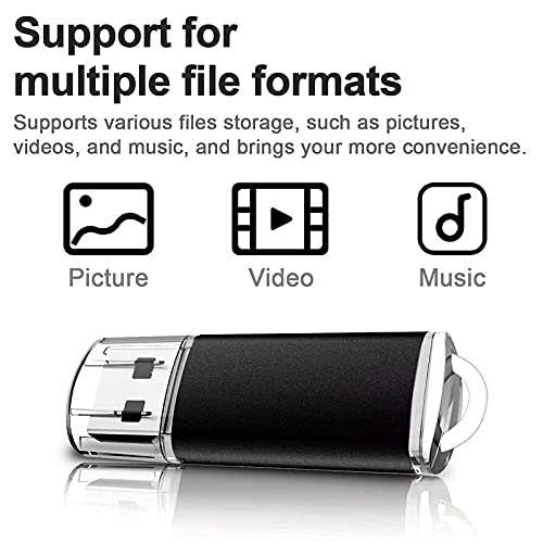 5 Pack 32GB USB 2.0 Flash Drive 5 Colorful Memory Stick Thumb Drives