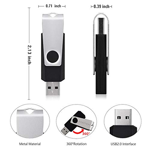 64GB USB 2.0 Flash Drive Swivel Thumb Drive with LED Indicator