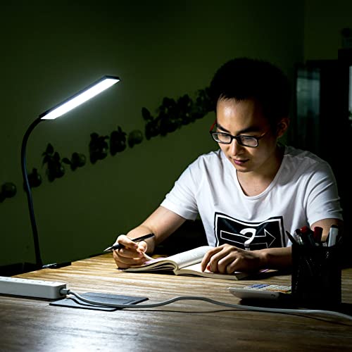 Clip-on LED Desk Lamp 3 Color Temp 14 Brightness Gooseneck Table Lamp