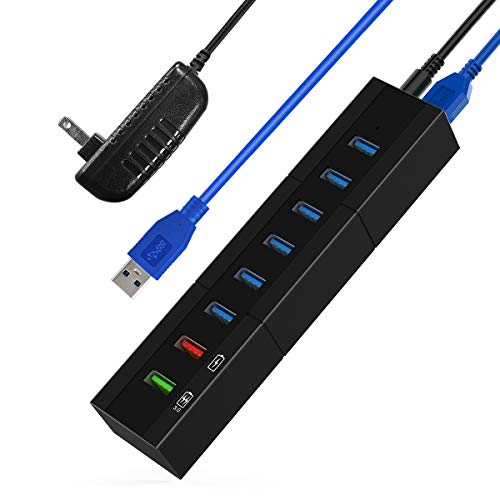 8-Port USB Hub 36W, 6 USB 3.0 Ports, 1 BC1.2 and 1 Smart Charging Port