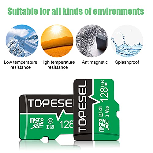 128GB MicroSD Card 85MB/s SDXC UHS-I TF Card - A1, V30, U3, C10