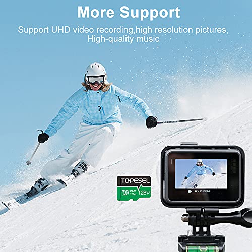 128GB MicroSD Card 85MB/s SDXC UHS-I TF Card - A1, V30, U3, C10