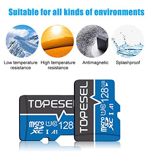 128GB MicroSD Card SDXC TF Card - UHS-I, C10, U1, A1 for Camera Phone