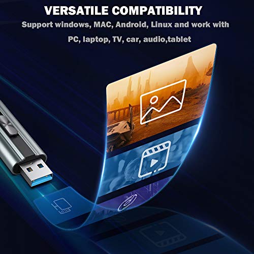 128GB USB 3.1 Flash Drive 380MB/s Plug-Play Pen Drive with Keychain