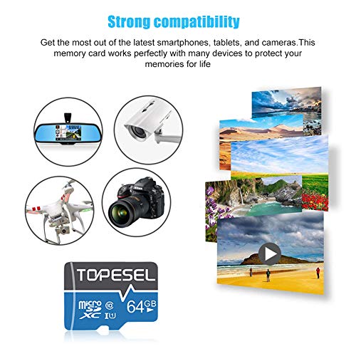 64GB MicroSD Card SDXC UHS-I TF Card - C10, U1 for Smartphone Drone