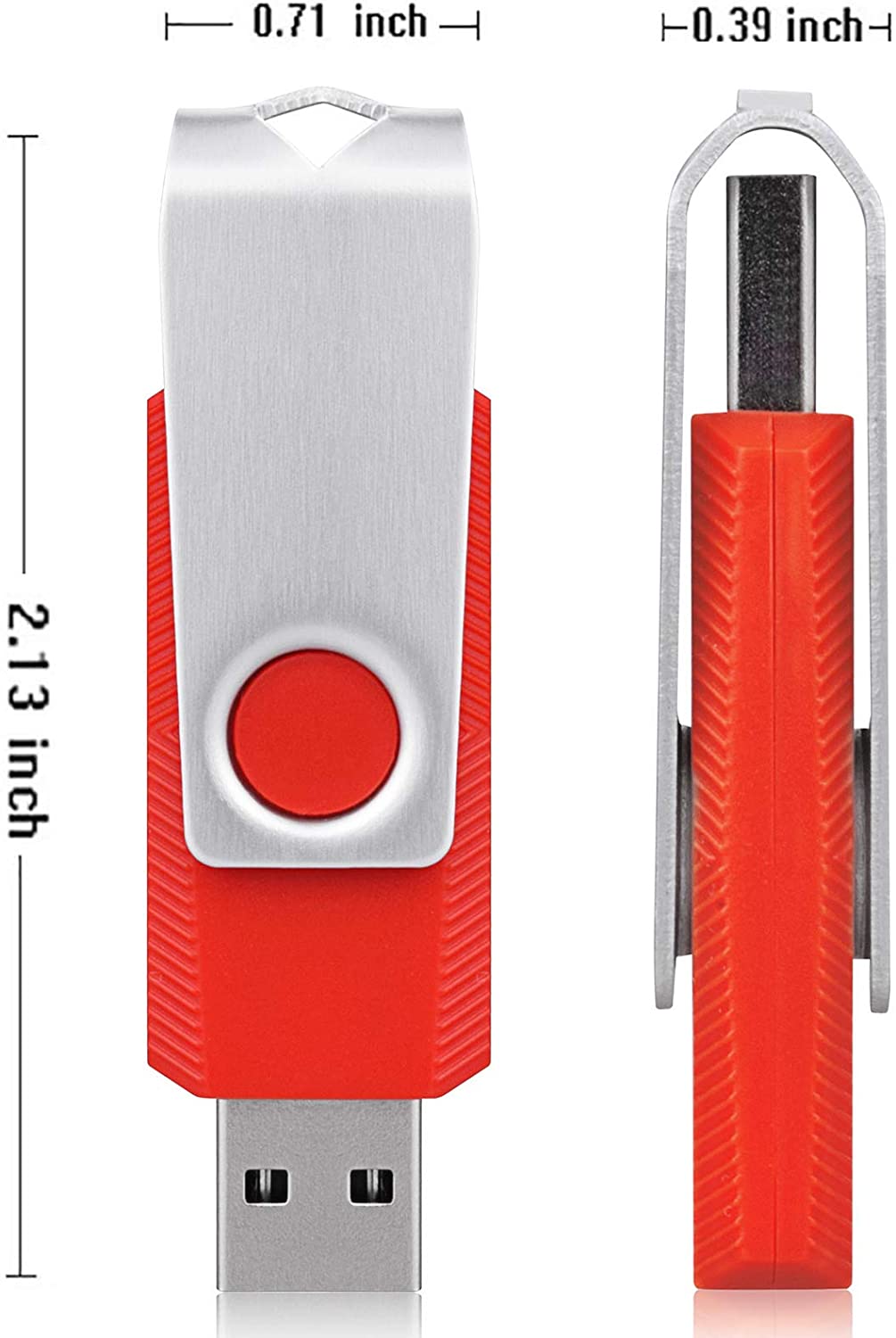 10 Pack 16GB Swivel Design USB 2.0 Flash Drive Red Color