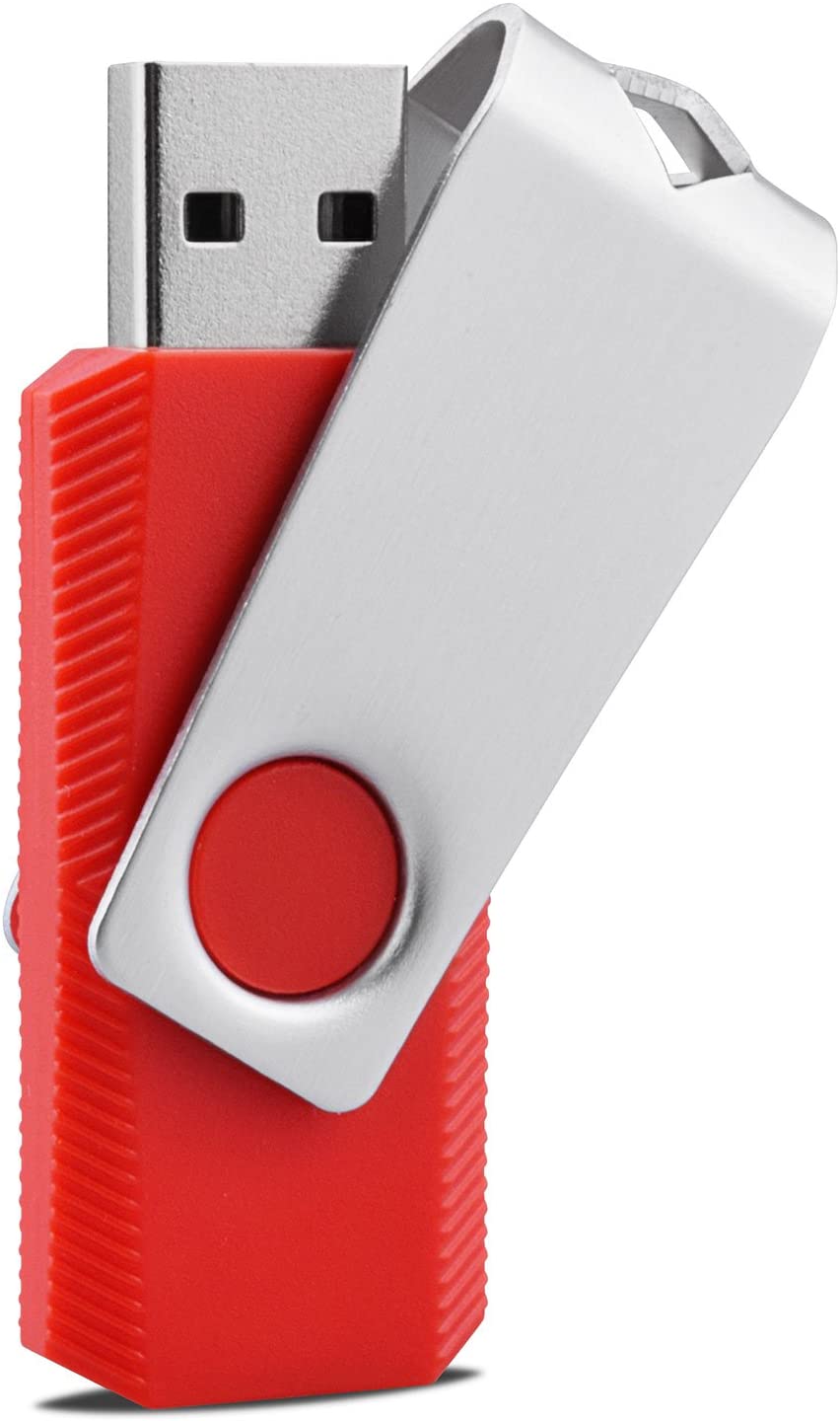 10 Pack 16GB Swivel Design USB 2.0 Flash Drive Red Color