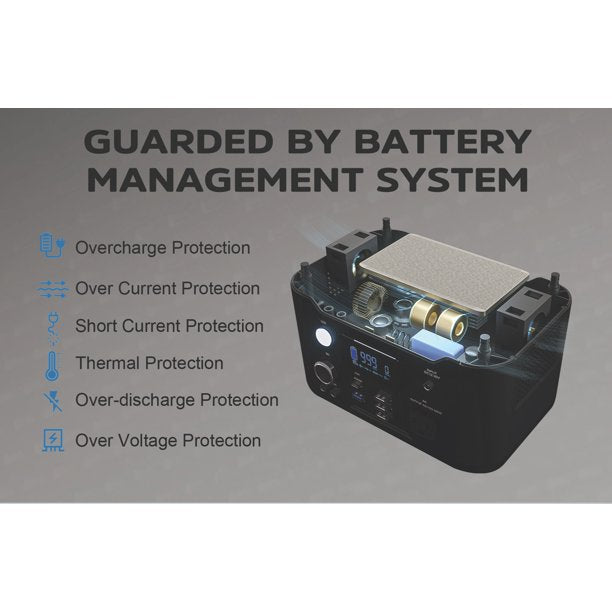 Energizer Portable Power Station 600W/626Wh Solar Generator with LED Flashlight, Multiple Charging Ports
