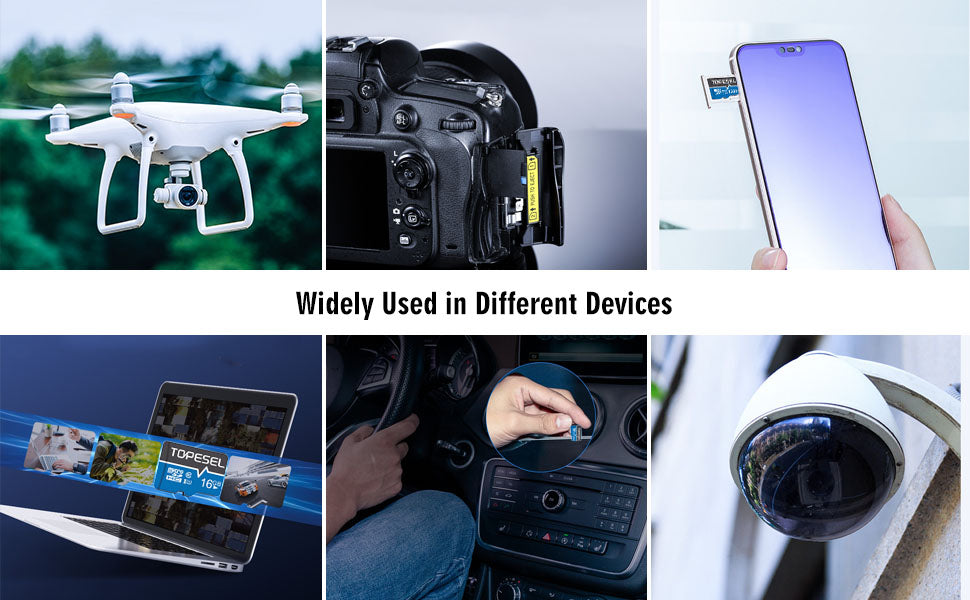 MicroSD Card with Multiple Pack/Capacity/Spec-UHS-I, C10, U1, U3, A1, V30 for Drone Phone