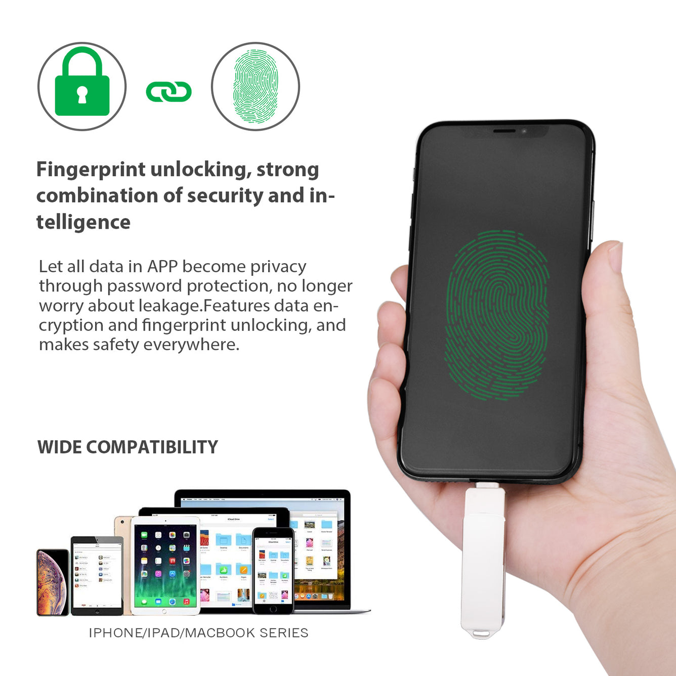 128GB 4-in-1 Swivel USB 3.0 Flash Drive with Lightning, Micro-USB, USB A Port, USB C Adapter