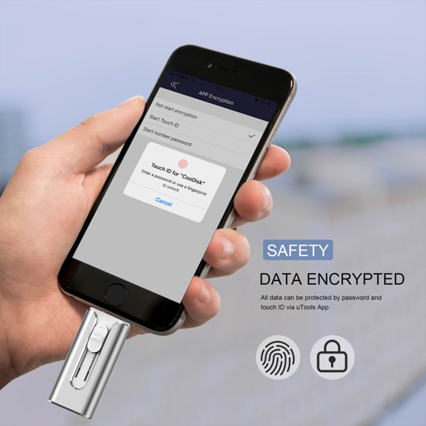 Topesel USB 3.0 Flash Drive for iPhone External Storage OTG Flash Drive for Android Smartphone - Silver