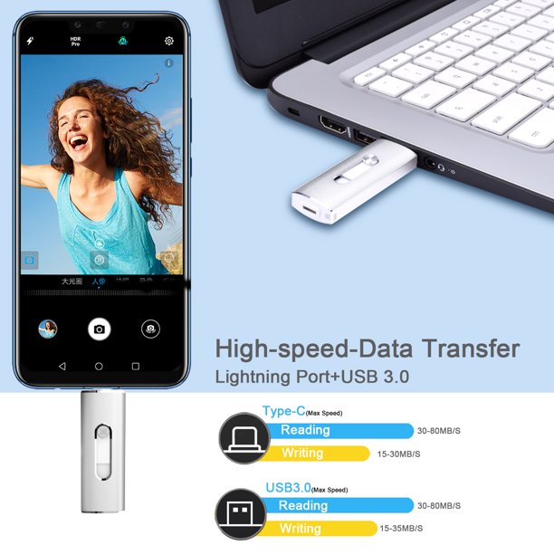 TOPESEL OTG USB 3.0 Flash Drive USB C&USB A Thumb Drive for Samsung/LG/Android Phone