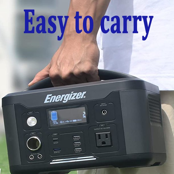 Energizer Portable Power Station 600W/626Wh Solar Generator with LED Flashlight, Multiple Charging Ports