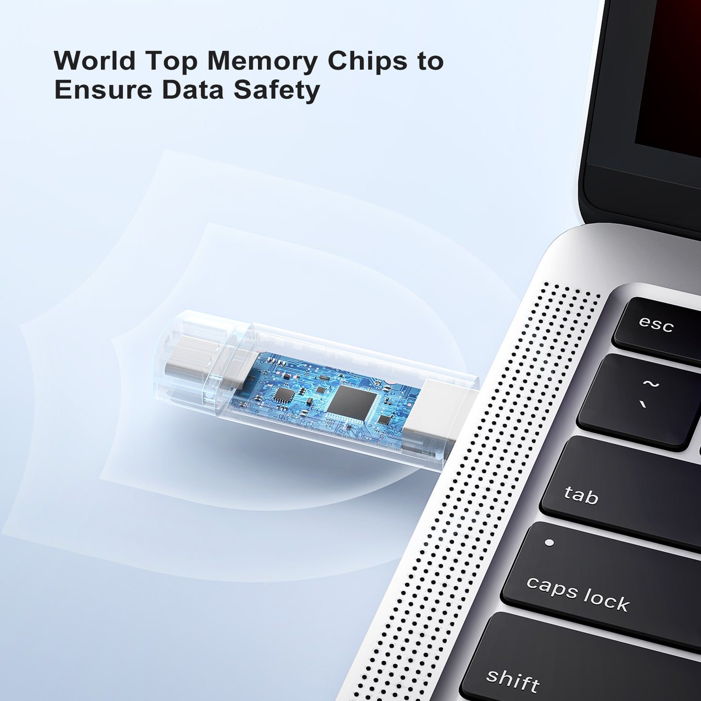 TOPESEL 128GB 2 Pack OTG USB 3.0 Flash Drive Type C & USB A Thumb Drive External Storage for Android Phone