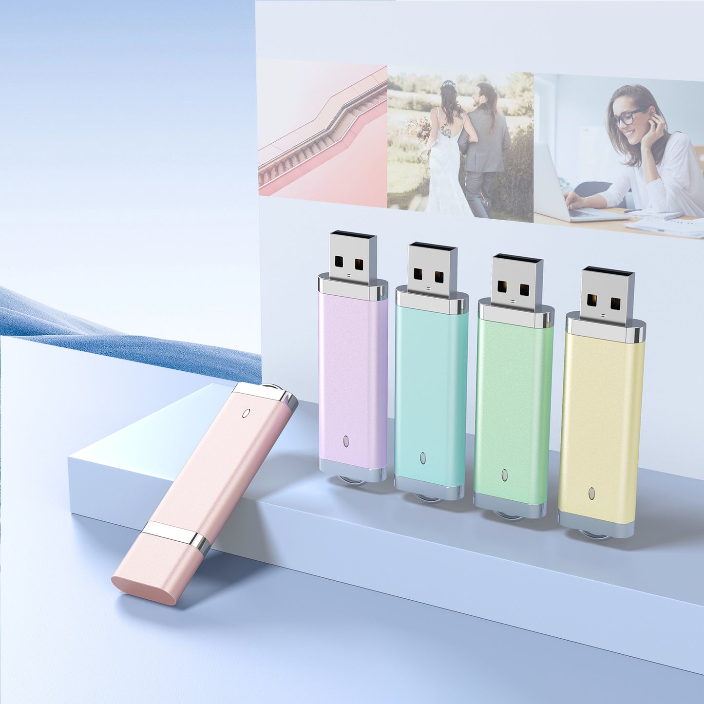 5 Pack 32GB Flash Drive TOPESEL USB Flash Drive Thumb Drives Colorful USB 2.0 Memory Sticks