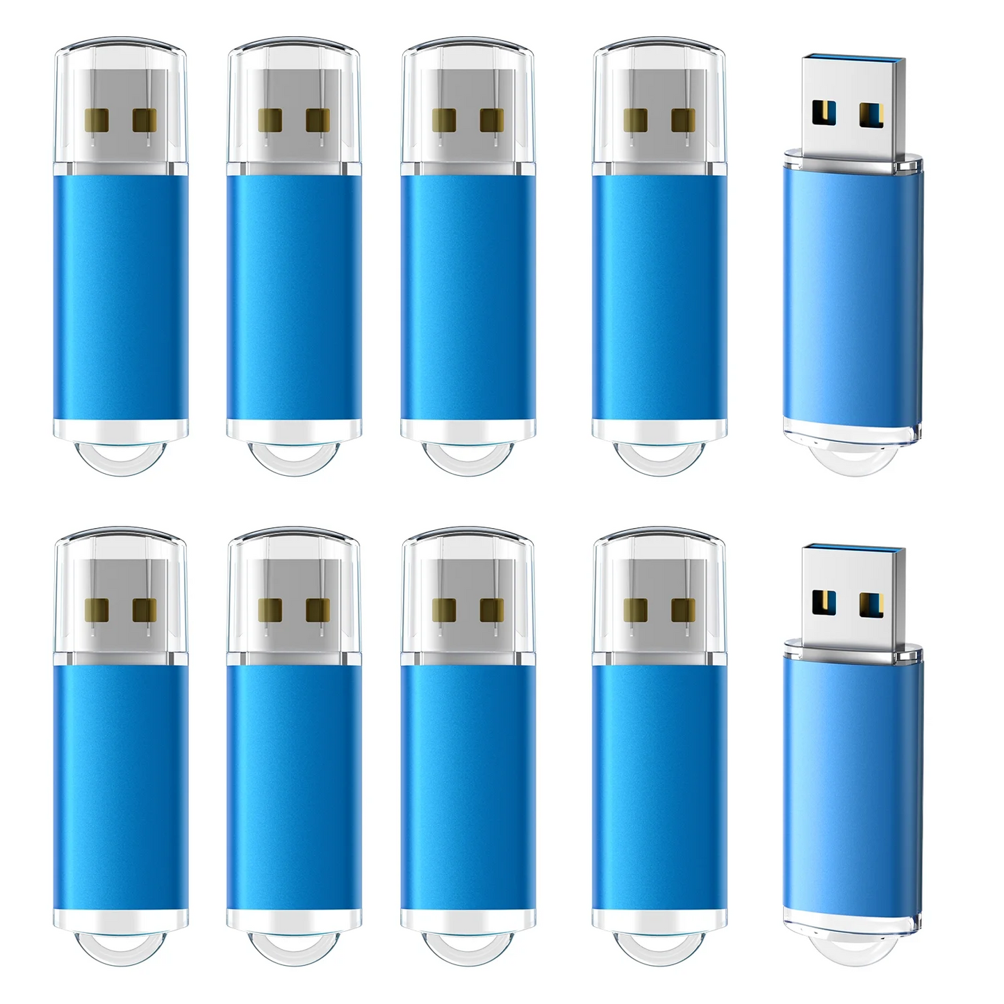 TOPESEL 10 Pack 8GB USB Flash Drive USB 2.0 Memory Stick Bulk Thumb Drive Pen Drive Blue