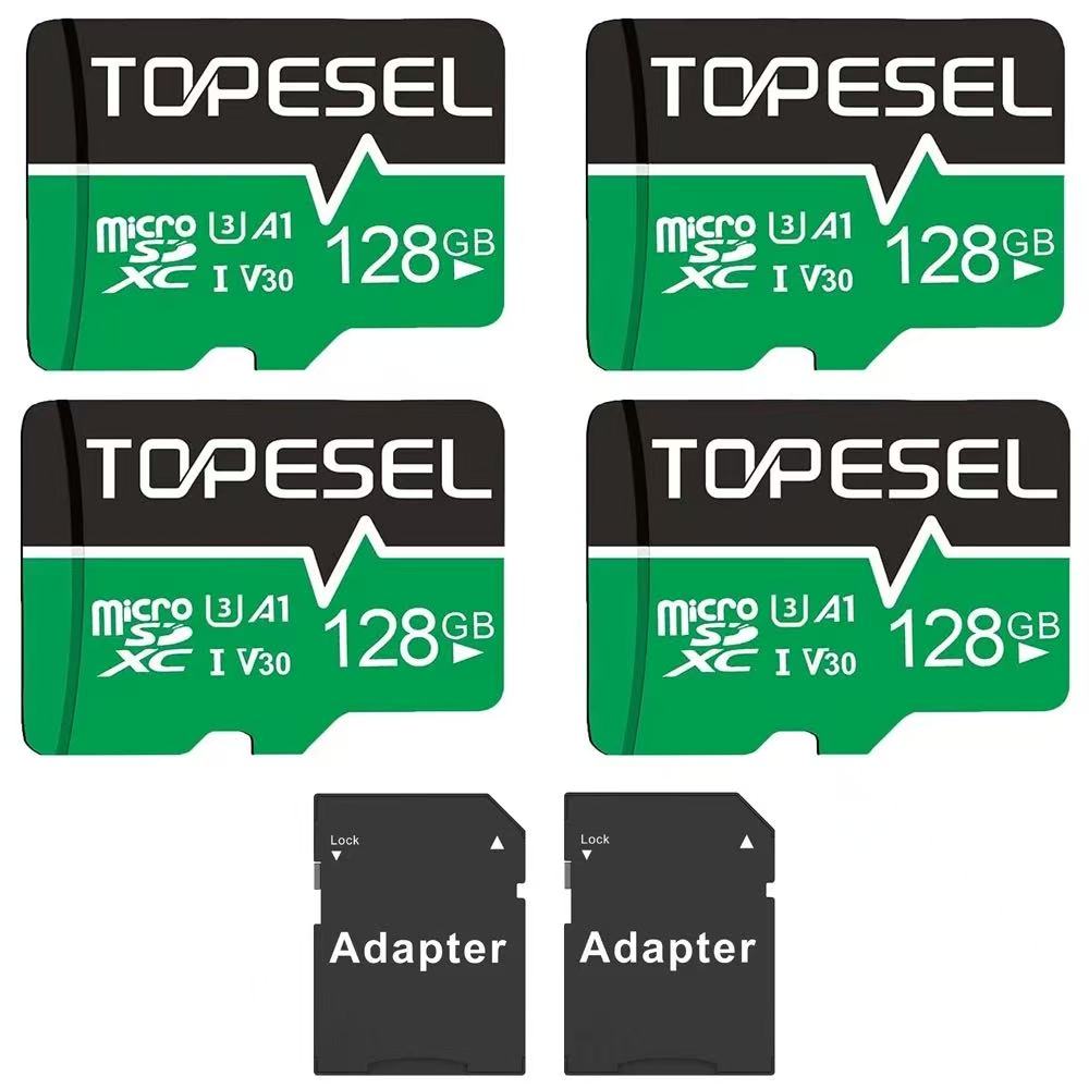 TOPESEL 128GB Micro SD Card Pack Of 4, V30 A1 U3 Class 10, Drone & Game