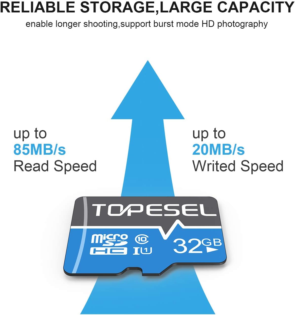 TOPESEL 32GB Micro SD Card 2 Pack Memory Cards Micro SDHC UHS-I TF Card Class 10 for Camera/Drone/Dash Cam(2 Pack U1)