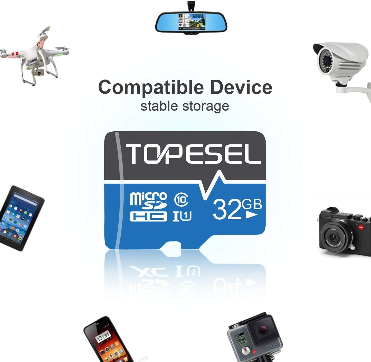 TOPESEL 32GB Micro SD Card 2 Pack Memory Cards Micro SDHC UHS-I TF Card Class 10 for Camera/Drone/Dash Cam(2 Pack U1)