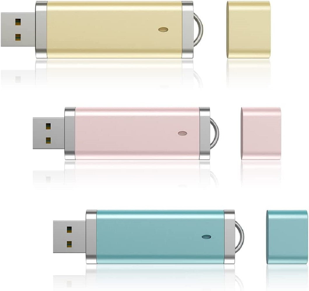 3 Pack 64GB Flash Drive TOPESEL USB 2.0 Thumb Drive Flash Drives Pack Photo Memory Stick Pen Drive Pink Yellow Blue