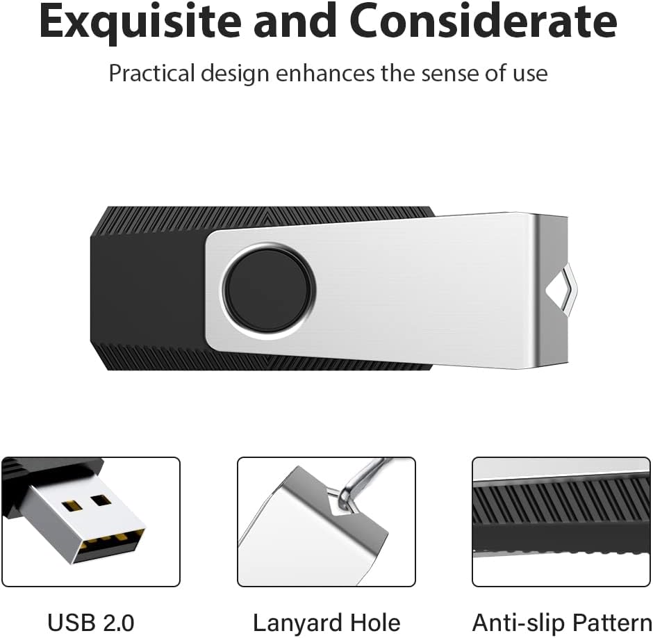 128GB Flash Drive 2 Pack Thumb Drive Zip Drive TOPESEL USB 2.0 Memory Stick with Keychain