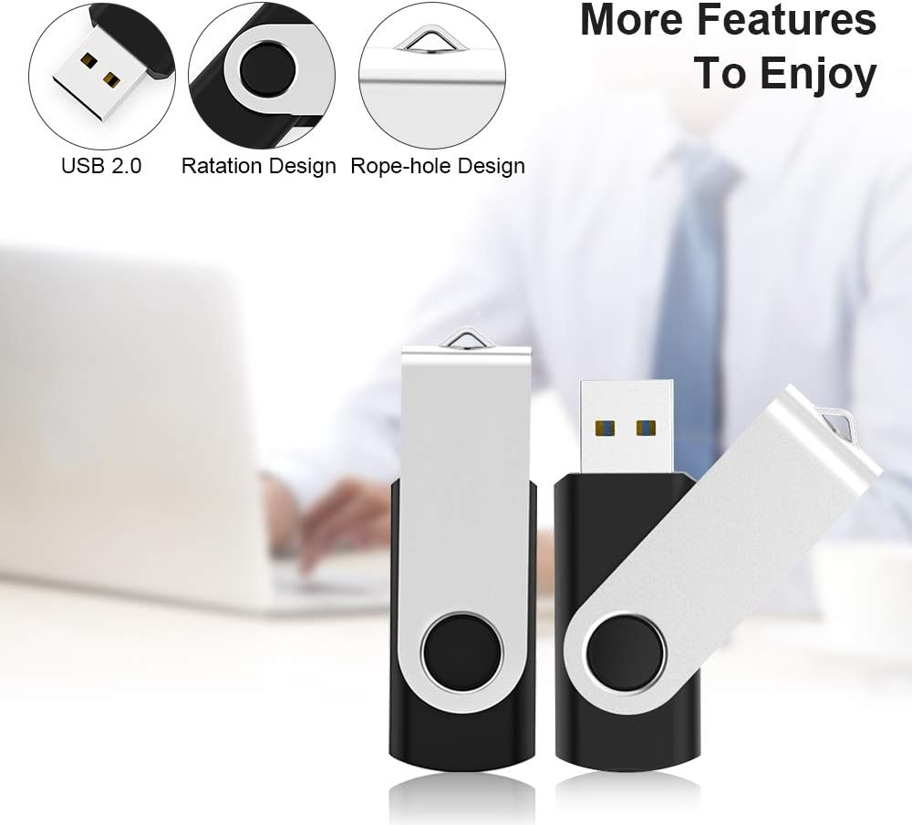 TOPESEL 16GB USB 2.0 Thumb Drives Memory Stick 10 Pack USB Flash Drive Mixed Colors