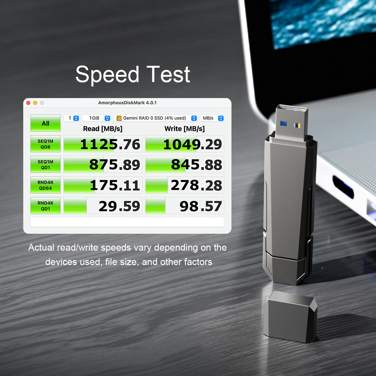 1TB USB C Solid State Flash Drive up to 1000MB/s Dual USB 3.2 Gen 2 Type C Thumb Drive External Hard Drives for Smartphone Tablets Laptops Game Consol