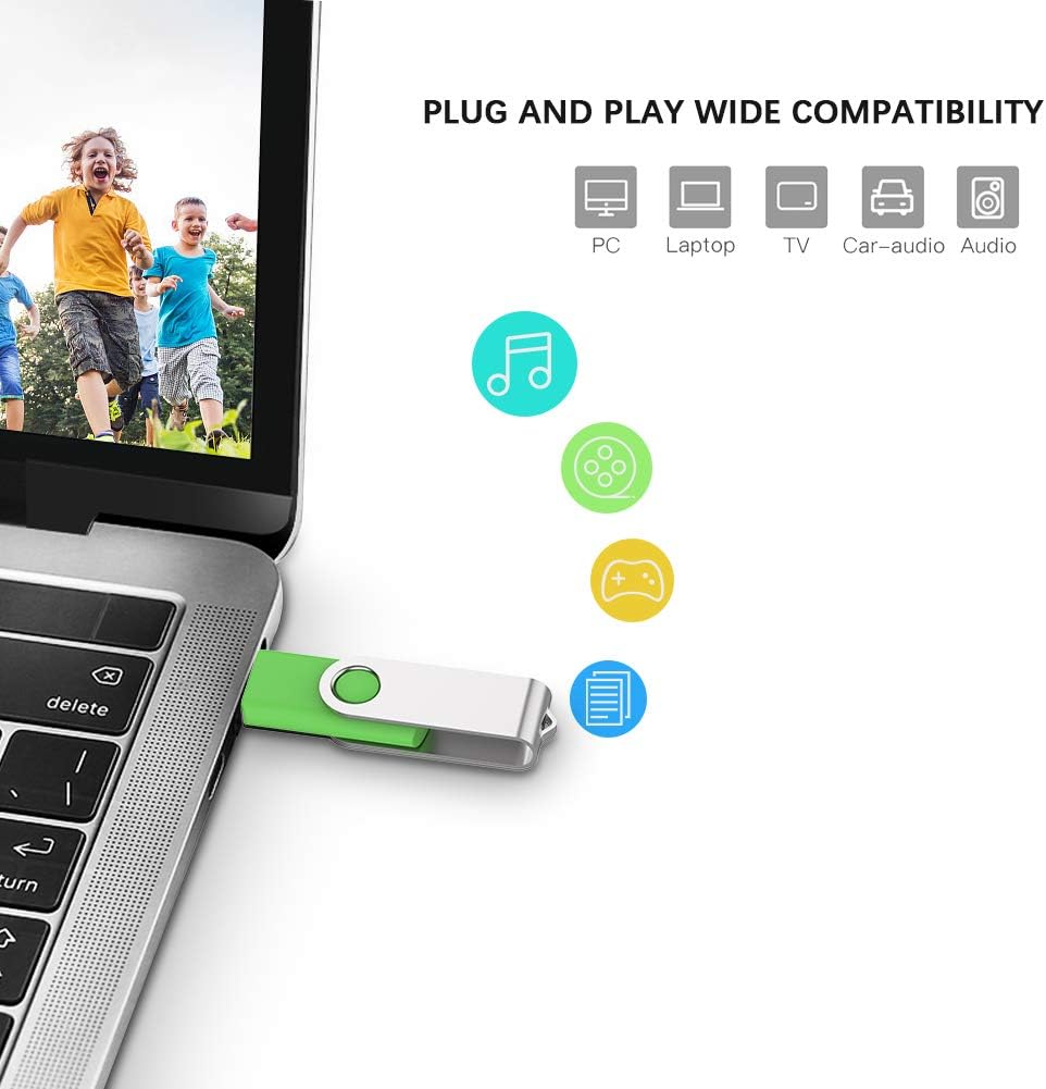TOPESEL 16GB USB 2.0 Thumb Drives Memory Stick 10 Pack USB Flash Drive Mixed Colors