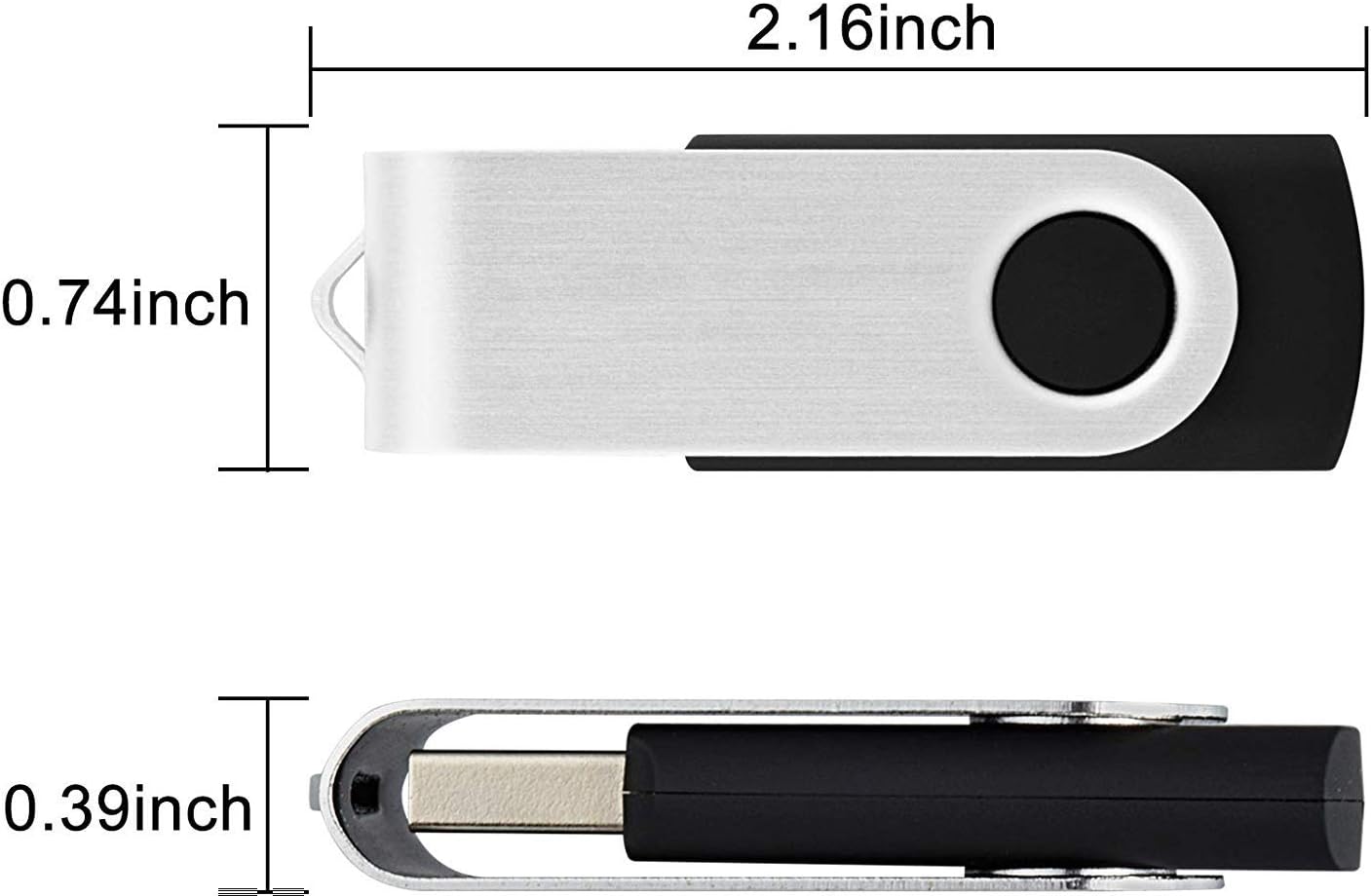 TOPESEL 16GB USB 2.0 Thumb Drives Memory Stick 10 Pack USB Flash Drive Mixed Colors