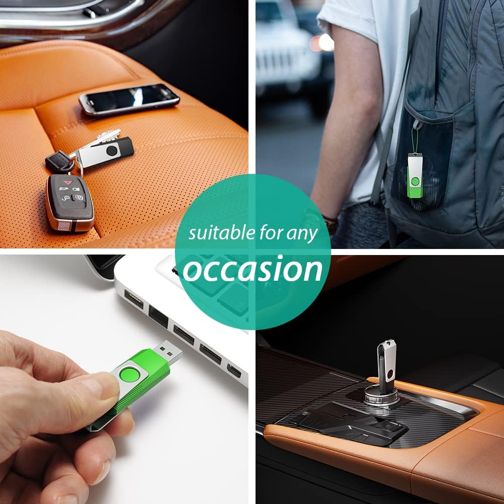 128GB Flash Drive 2 Pack Thumb Drive Zip Drive TOPESEL USB 2.0 Memory Stick with Keychain