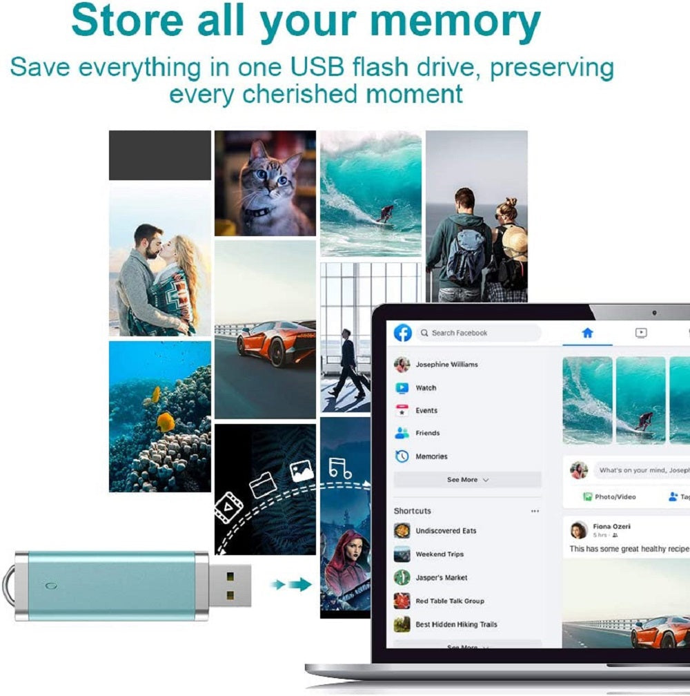 3 Pack 64GB Flash Drive TOPESEL USB 2.0 Thumb Drive Flash Drives Pack Photo Memory Stick Pen Drive Pink Yellow Blue