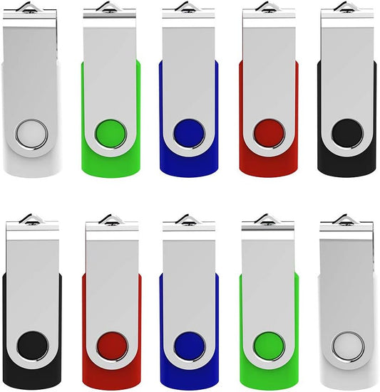 TOPESEL 16GB USB 2.0 Thumb Drives Memory Stick 10 Pack USB Flash Drive Mixed Colors