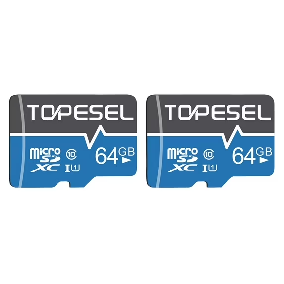 Topesel microSD card microSDXC Memory Card with Adapter, 2Pack/64GB