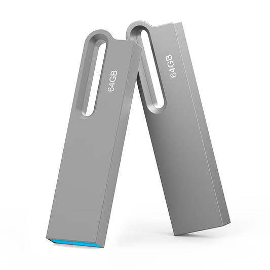 Topesel 2 Pack 64GB 3.0 USB Flash Drive TOPESEL Slim Metal Thumb Drive Pen Drive Silver (Copy)