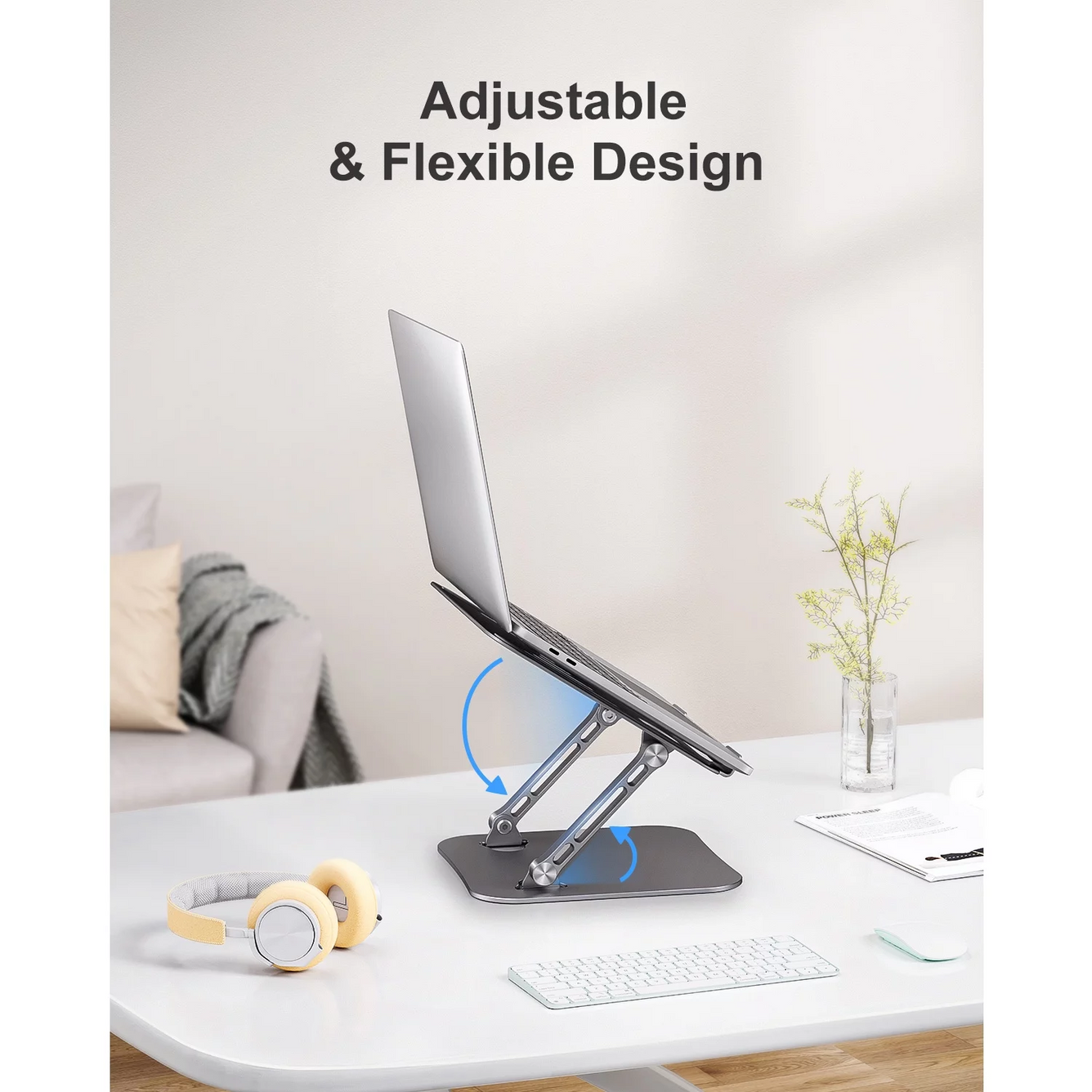Laptop Stand for Desk, Aluminum Adjustable Computer Stand, Ergonomic Foldable Laptop Holder for MacBook Air Pro / Dell / HP / ASUS / Samsung