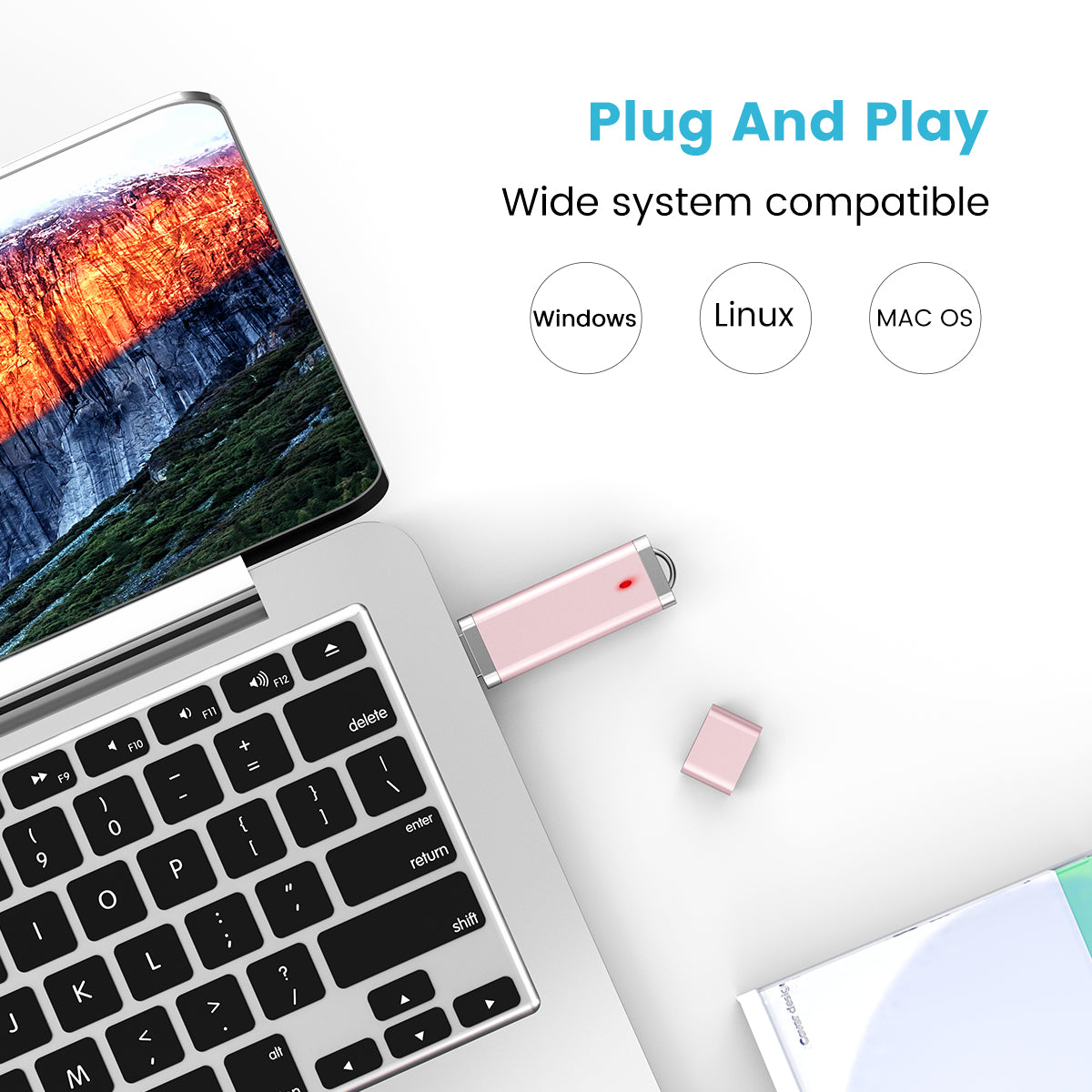 TOPESEL 5 Pack 64GB Flash Drive USB Flash Drive Thumb Drives Colorful 64G USB 2.0 Memory Sticks