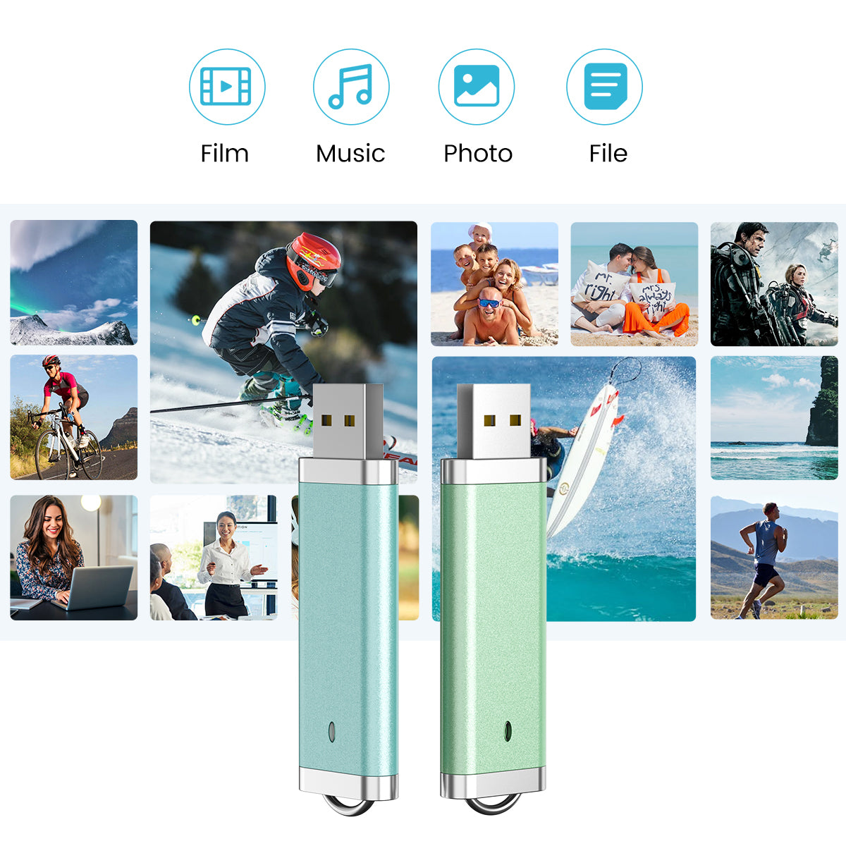 TOPESEL 5 Pack 64GB Flash Drive USB Flash Drive Thumb Drives Colorful 64G USB 2.0 Memory Sticks