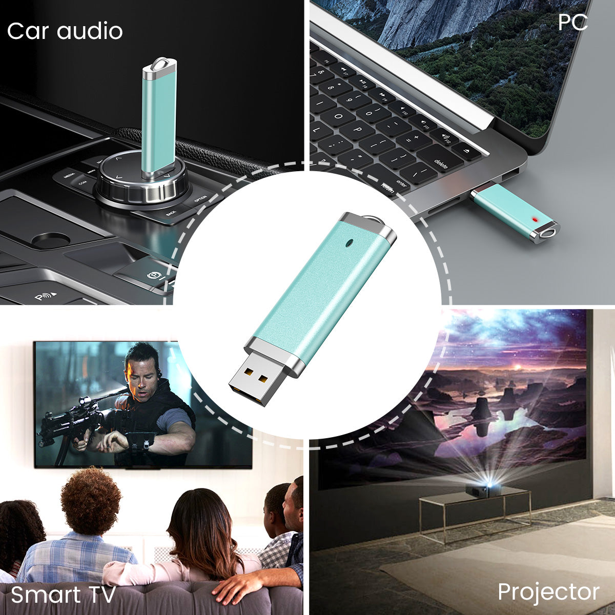 TOPESEL 5 Pack 64GB Flash Drive USB Flash Drive Thumb Drives Colorful 64G USB 2.0 Memory Sticks