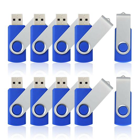 Topesel 10 Pack 8GB Flash Drive USB Flash Drive TOPESEL USB Drives Thumb Drive Memory Stick Blue