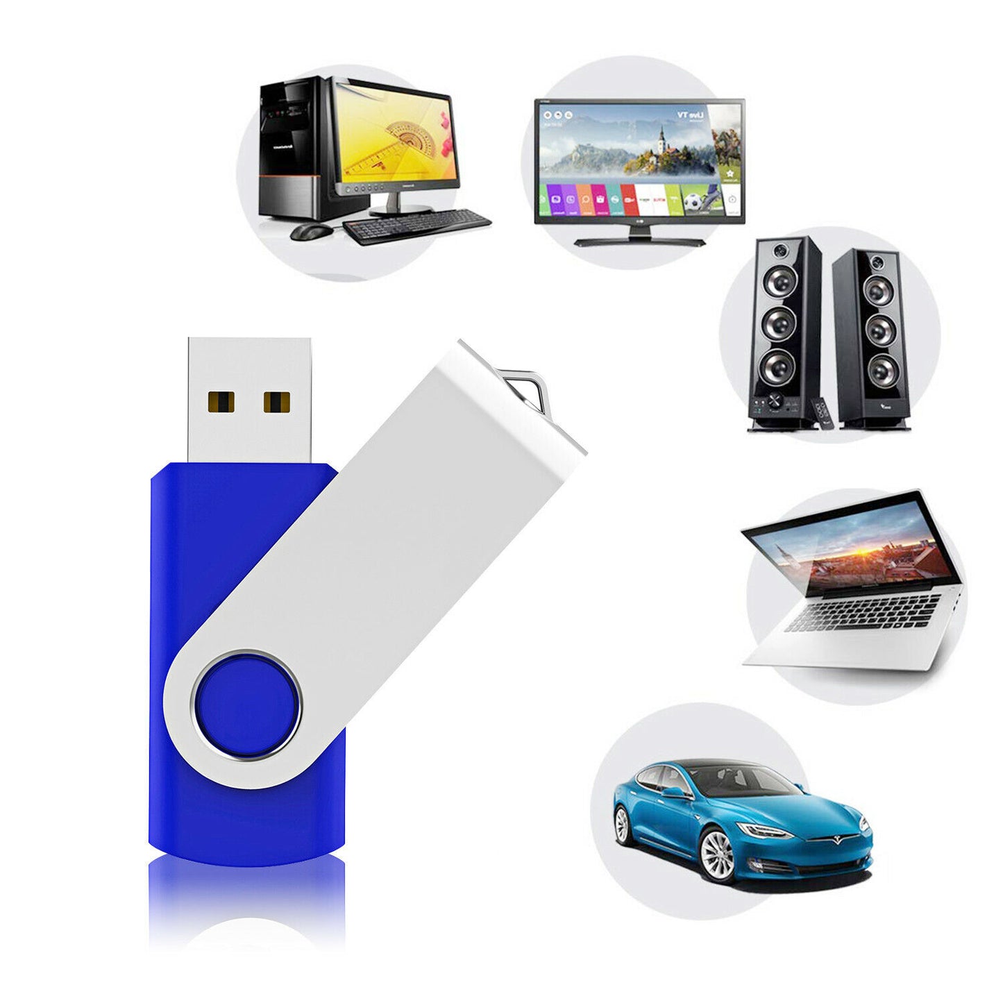 Topesel 10 Pack 8GB Flash Drive USB Flash Drive TOPESEL USB Drives Thumb Drive Memory Stick Blue